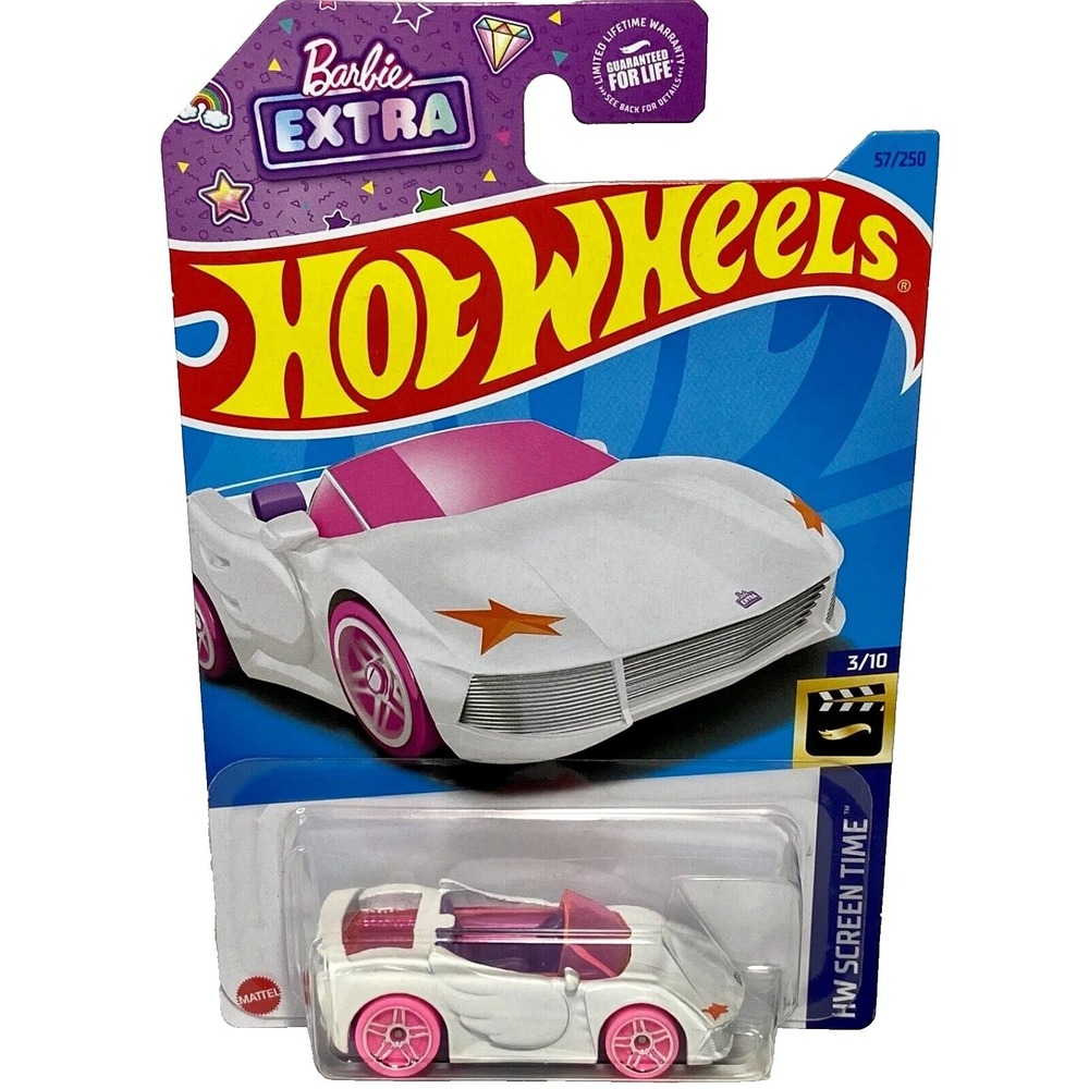 Hot Wheels Barbie Extra 57/250 HW Screen Time 3/10 White Pink 1:64 Die-cast 2022